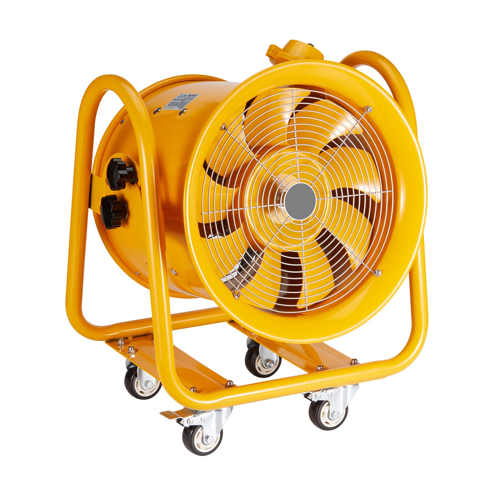 VEVOR Portable Ventilator, 12"/16" Heavy Duty Cylinder Fan, 550W/1100W Powerful Exhaust Fan, 2500CFM/4240CFM, 9.8ft/16.4ft Power Cord (No Charging Head), Industrial Dust & Smoke Blower, for Home/Workplace