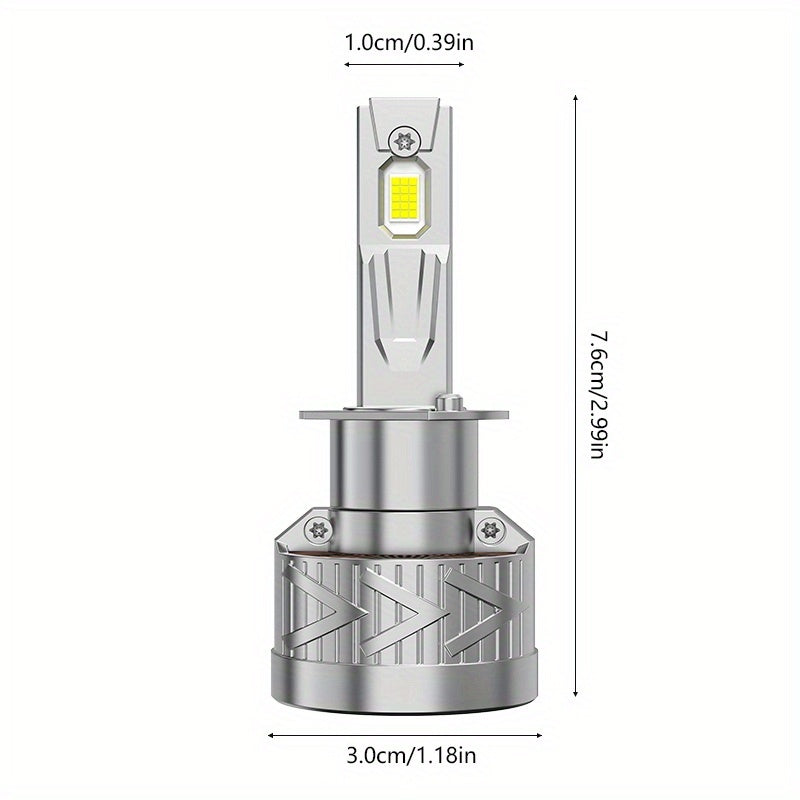 2 LED Lights High Power H1-C035 H4/H7/H1/9003/HB2/H11/9005/9006/H9/H8, 50000 Lumens, 380W, 6500K 800% Brightness 5750 CSP Chip, Vehicle Headlights 12V