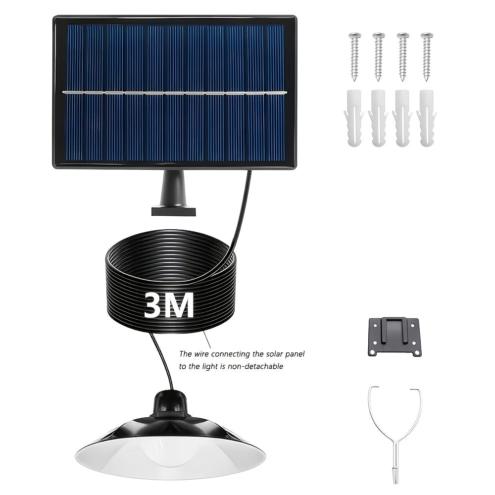 Solar Pendant Light - Dual/Single Head, Outdoor and Indoor Lighting, Suitable for Patio, Garage, RV Camping - Adjustable Brightness, Easy Installation, Outdoor Solar Light