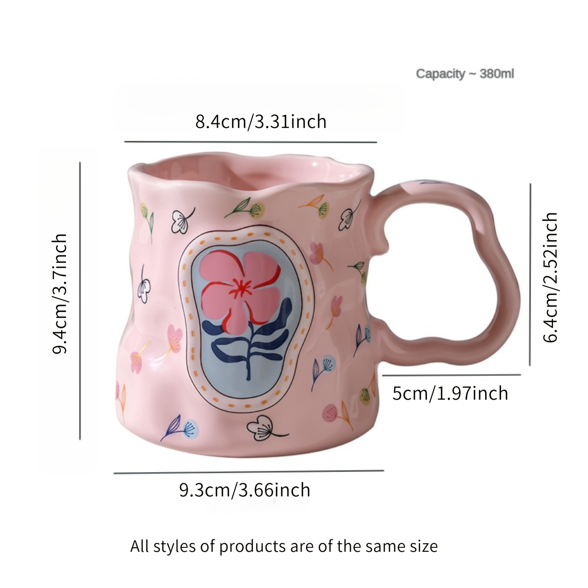 Dreamy Flower Cluster Handmade Ceramic Cup – Exquisite Water Cup with Artistic Design, Ideal Gift for Breakfast or Coffee