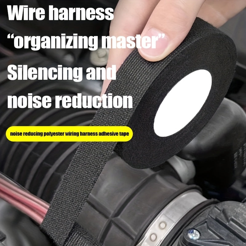 1 Roll 393.7-Inch Long High Quality Heavy Duty Heat Resistant Automotive Wiring Harness Tape - Flame Retardant, Waterproof, Soundproof, Shock Absorbing, Noise Reducing & Wear-Resistant Woven Insulation, Adhesive Backing