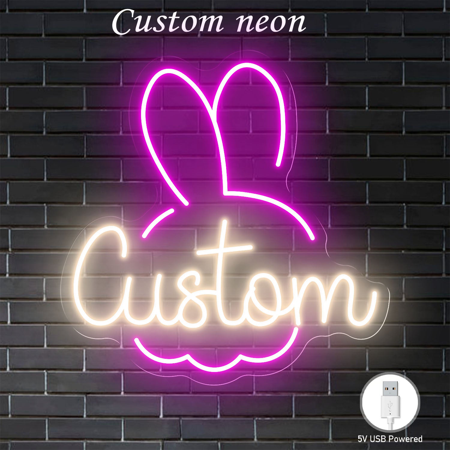 12-20 inch neon sign - personalized text, USB-LED adjustable brightness and color, wall-mounted tube design, suitable for home, bar, party decoration - birthday/wedding/anniversary gift