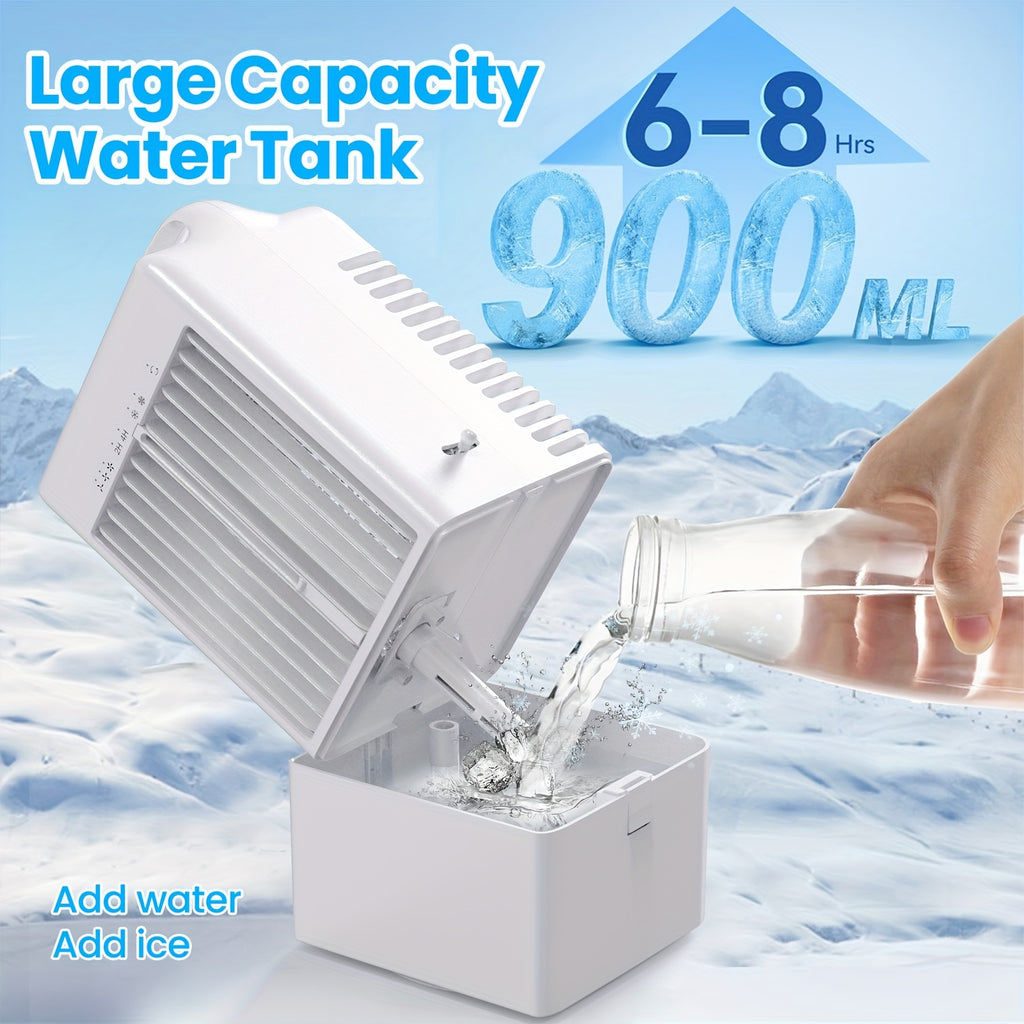 Portable Fan - Quiet Mini Personal Desktop Air Cooler for Bedroom, Living Room, Study and Travel, Energy-Efficient Quadrilateral Design, Battery-Free Direct Powered Cooling Device, Modern Home Air Cooler Fan