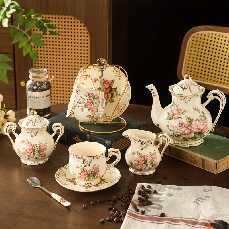 22-Piece Vintage Gold Rim Afternoon Tea Gift Set – Premium Choice for Graduation Season & Tea Enthusiasts – European Artisan Craftsmanship