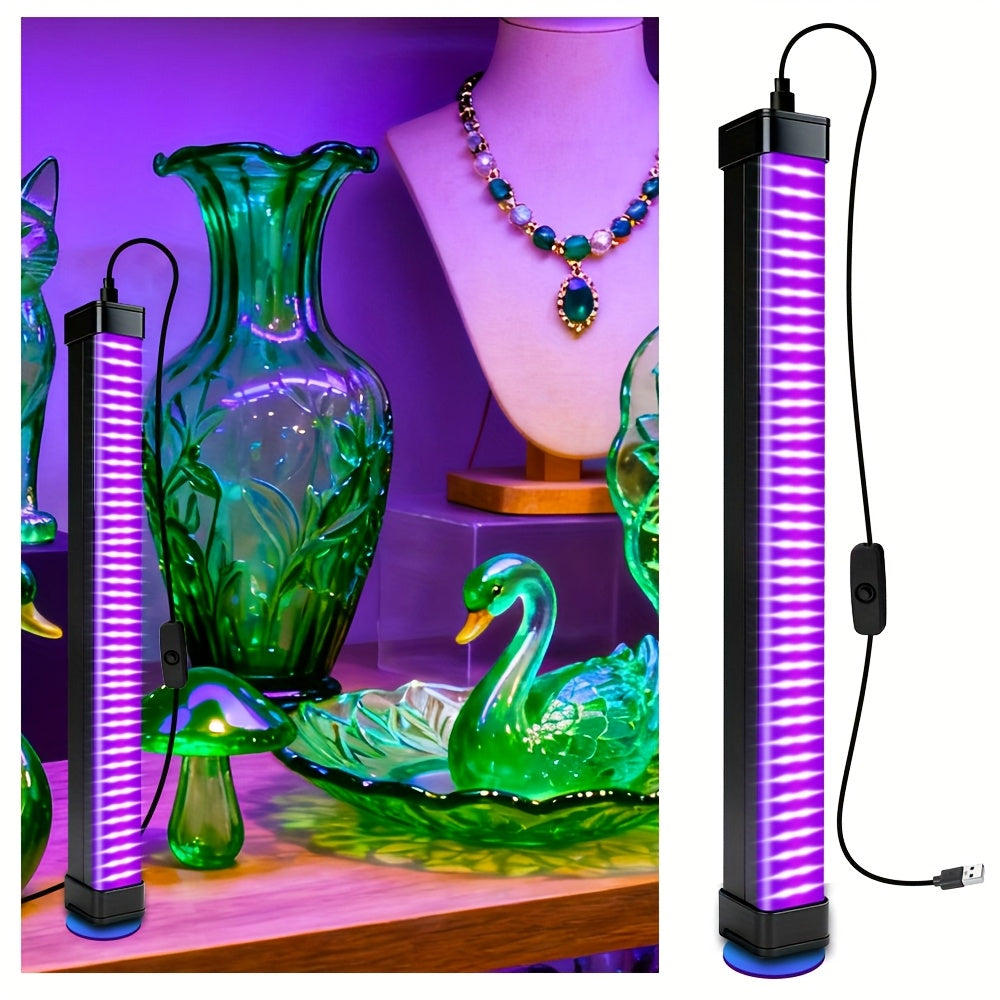 A blacklight tube, equipped with 80 LED beads, with a 39.4-inch power cord, with switch, 360-degree rotatable, very suitable for UV lighting for glow parties, body painting, and Halloween and Christmas celebrations