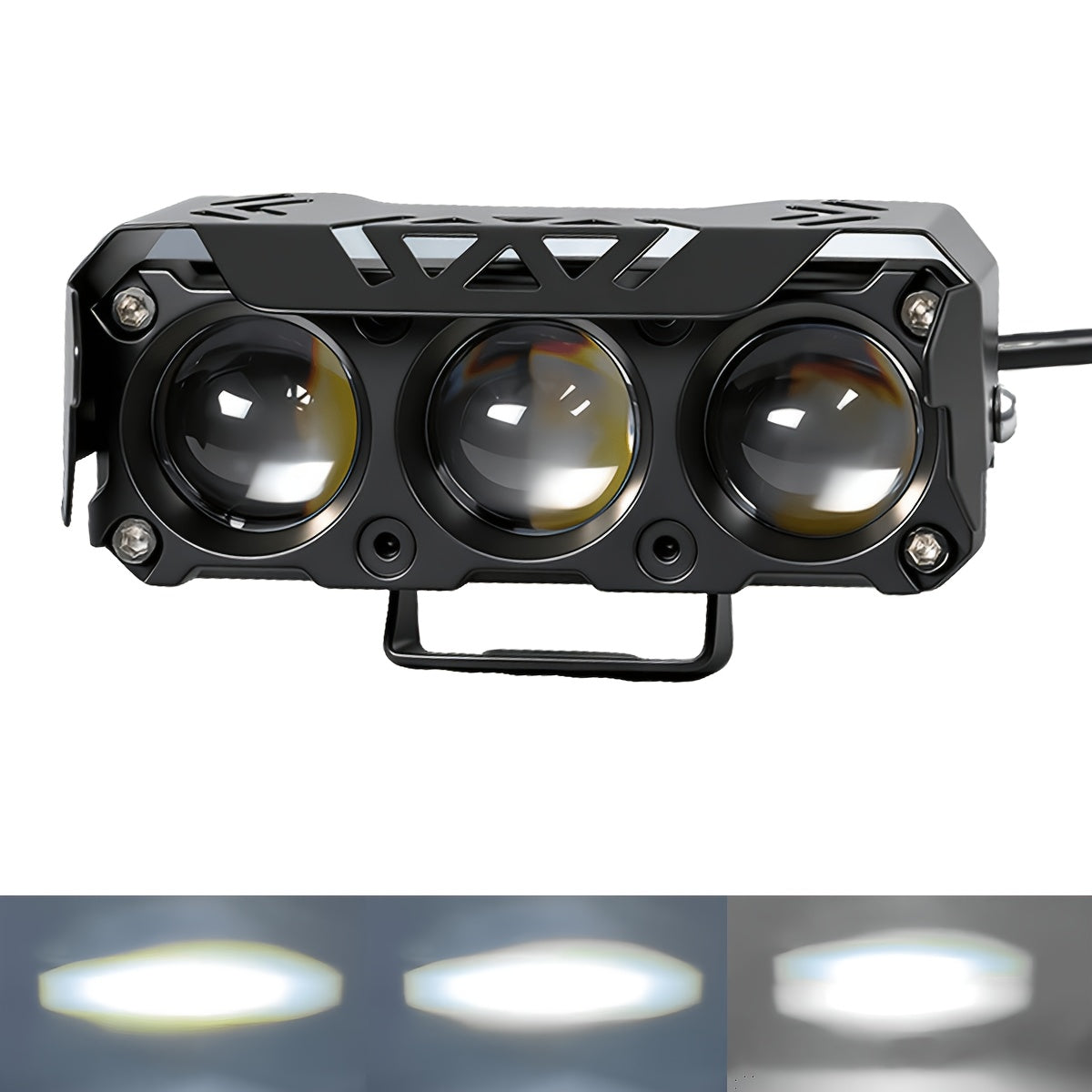 1件 摩托车LED驾驶灯 前方高亮度辅助照明灯 3模式 白黄 工作灯 12V 适用于 ATV SUV 拖拉机 越野车 汽车 摩托车配件