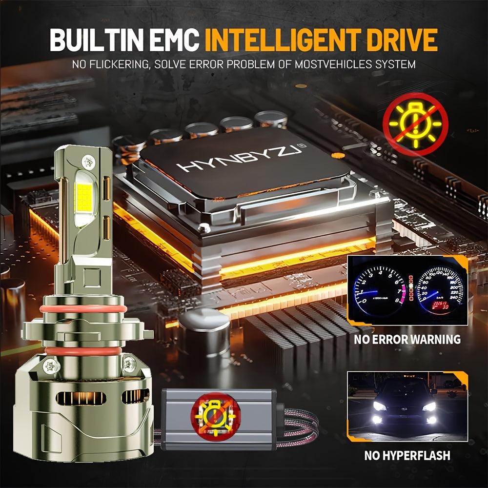2-Pack 300W Car Headlight Bulbs H4 H7 LED Canbus H1 H8 H11 9005 HB3 9006 HB4 9012 Universal LED Bulbs Car Front Headlight Fog Light 6500K 12V/24V Fits Models 9007/9008-BA37