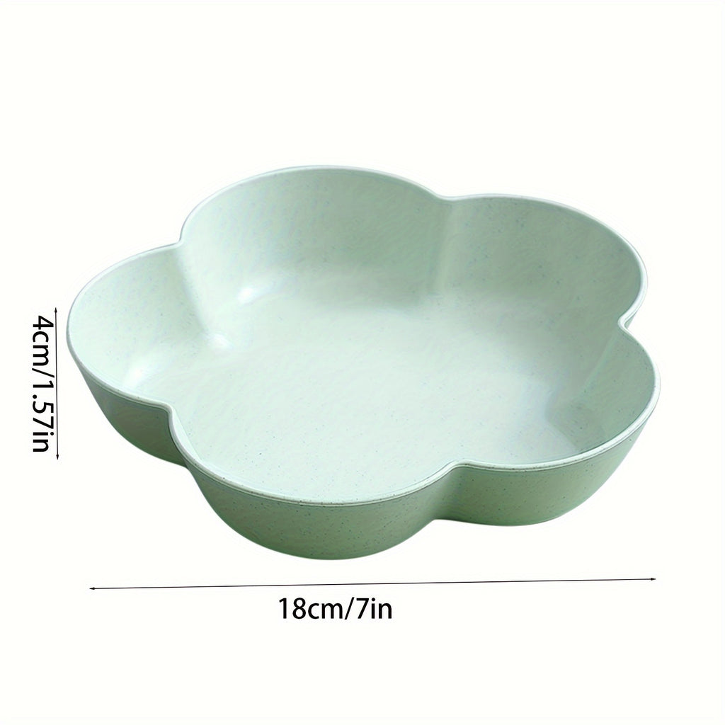 5pcs, Flower Dinner Plates, Reusable Unbreakable Plastic Plates, Lunch Plate, Bread Plate, Table Fruit Plate, Cake Plate Salad Plate, Chip Plate, Small Dish, Outdoor Dining Plate, Dishwasher & Microwave Safe, Kitchenware