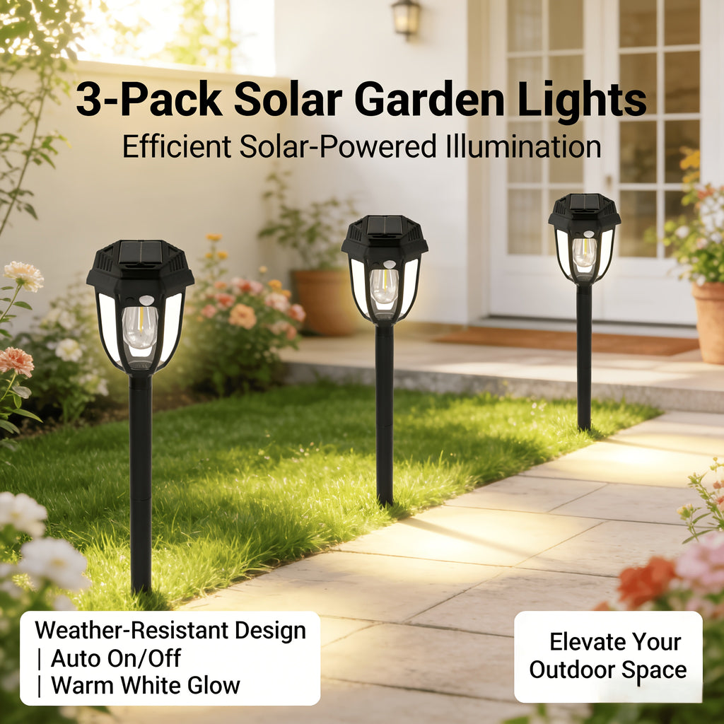[4/3-Piece] Solar Outdoor Light Waterproof Warm Light IP44 Pathway Light 10-Hour Long-Lasting LED Landscape Light Courtyard Light Solar Street Light Path Light Suitable for Sidewalk, Path