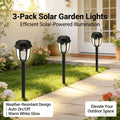 [4/3-Piece] Solar Outdoor Light Waterproof Warm Light IP44 Pathway Light 10-Hour Long-Lasting LED Landscape Light Courtyard Light Solar Street Light Path Light Suitable for Sidewalk, Path