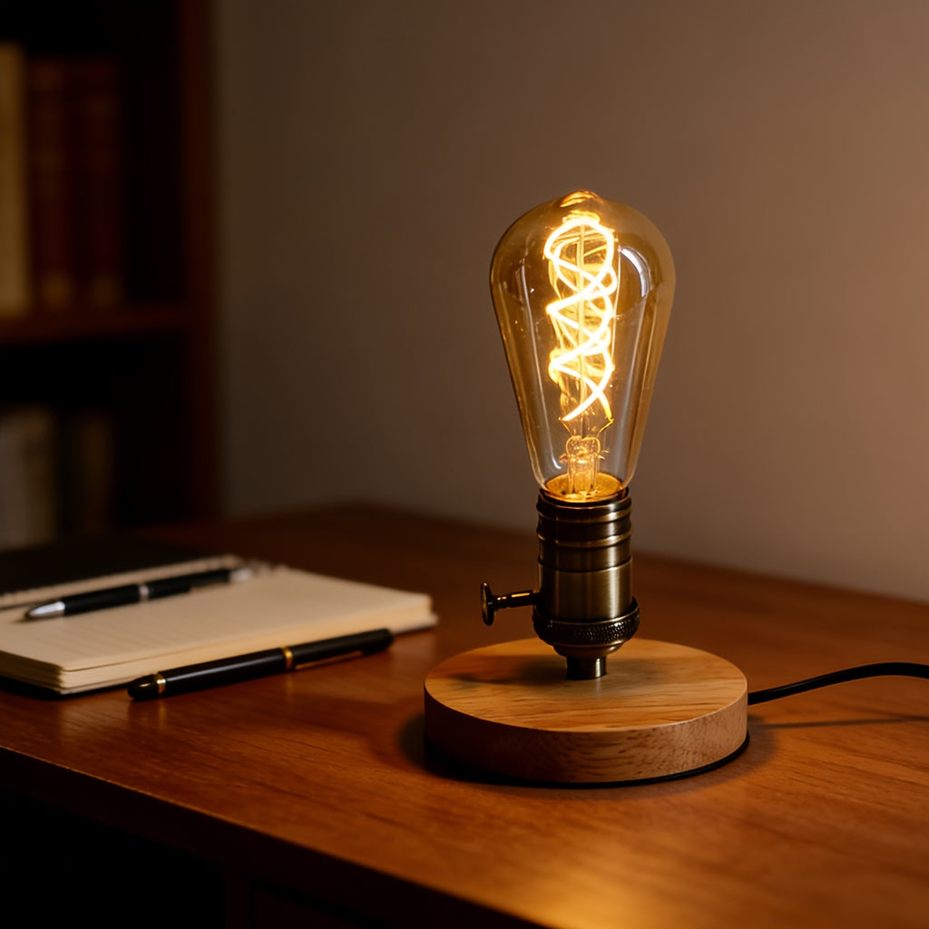 1-pack, ST19 vintage LED bulb, 2300K, dimmable, spiral filament, decorative glass, E26 base, perfect for home decoration