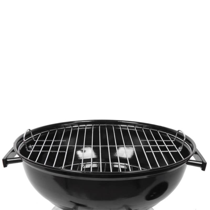 18-Inch Coke Stove with Enamel-Coated Body, White Sides and 5.91-Inch Diameter Wheels