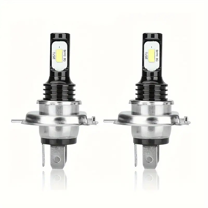 2pcs 9003/H4/HB2 Mini LED Car Headlight/Fog Light/Driving Light, 80W, 6000K, Super Bright Focused 3570 Chip, Lifespan Up to 50,000 Hours, No Battery, Plug-and-Play