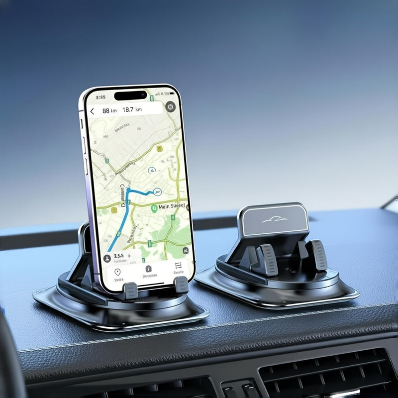 A 360-Degree Rotating Car Phone Holder Made of ABS Material, Equipped with Anti-Slip Pads. It Is Suitable for Use in Cars, Offices, And on Computer Desks at Home, Without Battery
