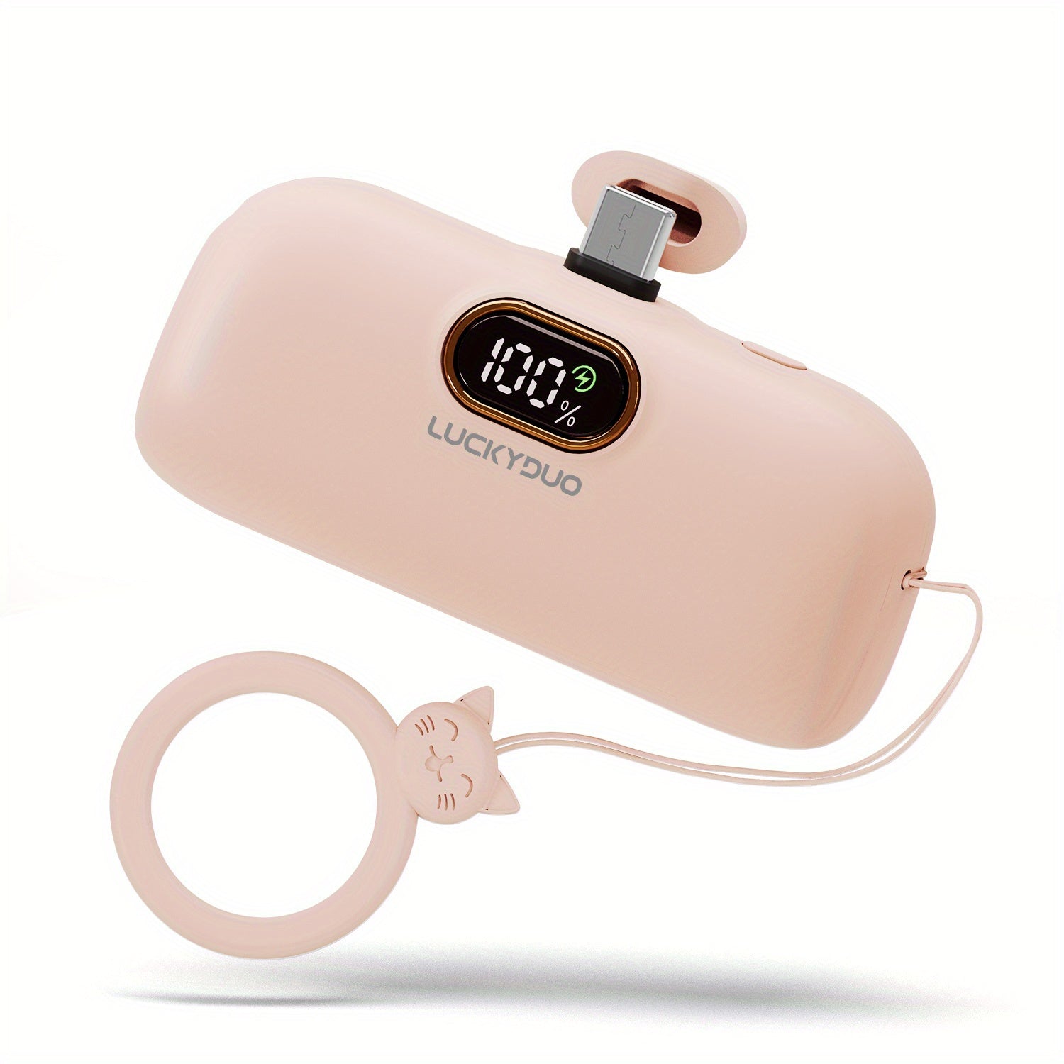 Portable Charger for iPhone 16/ 15, 5000mAh USB-C Power Bank with 20W PD Fast Charging Built-in Type-C Connector, Mini Portable Battery Phone Charger for iPhone 16/ 15/ Samsung Galaxy/ LG/ Huawei