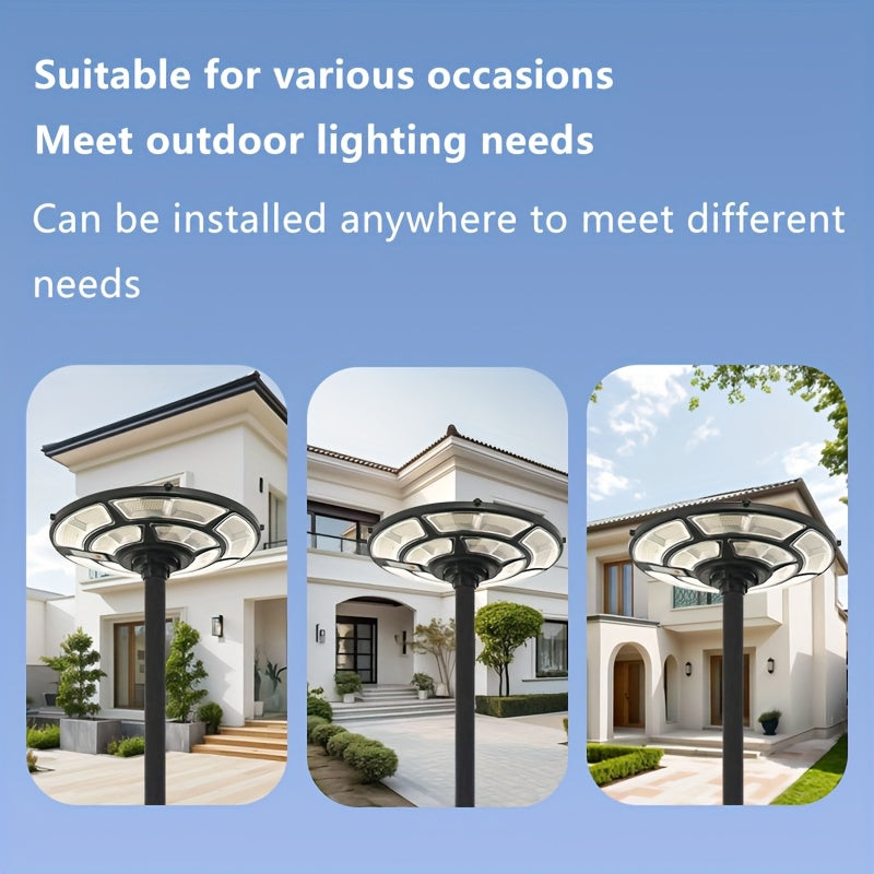 Super Bright UFO Street Light, 16.5-Inch Large Round Solar LED Light with Remote Control and PIR Motion Sensor, Perfect for Garden, Park, Courtyard and Road – 692 LED Beads