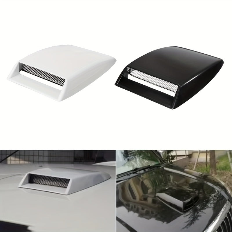 Decorative Grille | Mesh Hood Vent Sticker, Black Car Modification, Universal Fit, Front Position