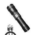 2000LM Ultra-Bright Portable Flashlight, High-Power Rechargeable LED Flashlight with Built-in Battery, Super Strong Handheld Flashlight, Long-Distance Zoomable Focus, Safety Lighting