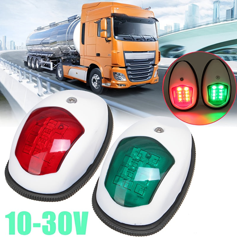 2-Piece Red & Green Navigation Lights, Yacht Lights, Marine Lights, Boat Signal Warning Lighting