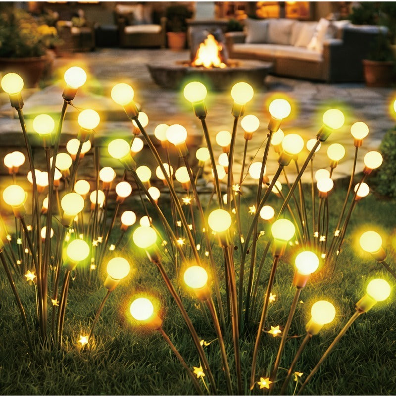 1 Set of 4 Pack Solar Firefly Lawn Light, Equipped with 32 Soft Glow LEDs, Featuring 8 Twinkling Modes, Automatically Charges During the Day and Lights Up at Night, Perfect for Various Outdoor Scenes such as Gardens, Courtyards