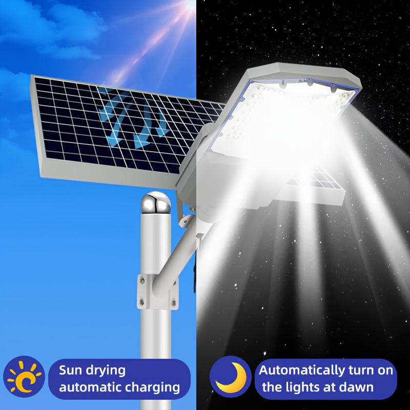 Outdoor High Quality Super Bright Solar Street Light, 18000mAh High Capacity Battery, 6500K Color Temperature Super Bright Curved Solar Street Light, Solar Street Light for Parking Lots, Parks, Road Projects