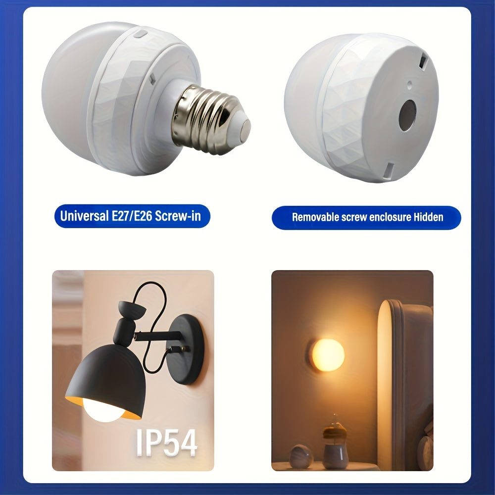 2PCS rechargeable smart RGB light, E26/E27 base bulb, 15 colors, with remote control for adjustable color temperature and brightness LED light, USB rechargeable bulb, suitable for living room, bedroom, chandelier, floor lamp