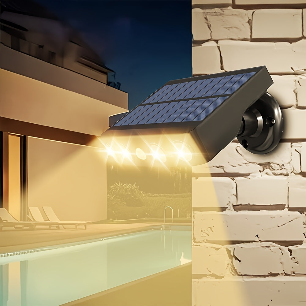 1 Warm/White Light Outdoor Solar Simulation Security Light, Garden Security Light, Garage Lighting, 1200mAh, Square Security Light, Dusk-to-Dawn with Motion Sensor, Perfect for Courtyard Garden Street Lighting