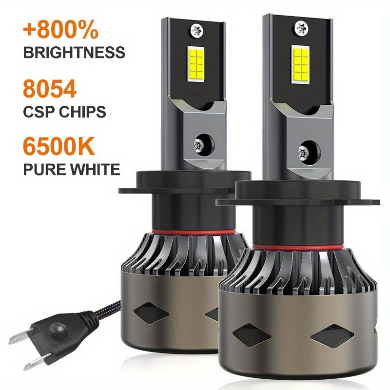 2Pcs H11 H4 H7 H1 Super Bright Car LED Headlight Bulbs Canbus LED Car Headlights 30000LM Mini Car LED Light Extra Large LED Chips Ultra Durable