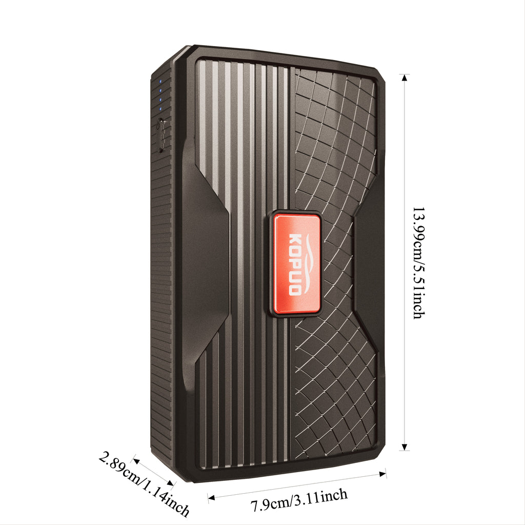 12V Car Battery Jump Starter - 6000A Portable Jump Box for Up to 1.59gal Gas & 1.32gal Diesel Engines, with USB/Power Bank/Dual Output & LED Light + Car Charger