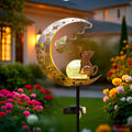 IP65 Solar Cat and Butterfly Outdoor Decorative Light, Solar Garden Metal Decorative Light, Solar Light Holiday Outdoor Display Lighting, Solar Garden Light, Solar Landscape Decoration, Suitable for Garden, Courtyard, Path, Gazebo