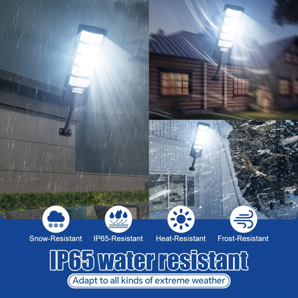 Super Bright Solar Motion Sensor Street Light, High Power LED Solar Outdoor Courtyard Light, with Remote Control and Motion Sensor, Wide Angle Illumination Light, Perfect for Garage, Backyard, Doorway, Street Lighting, Garde