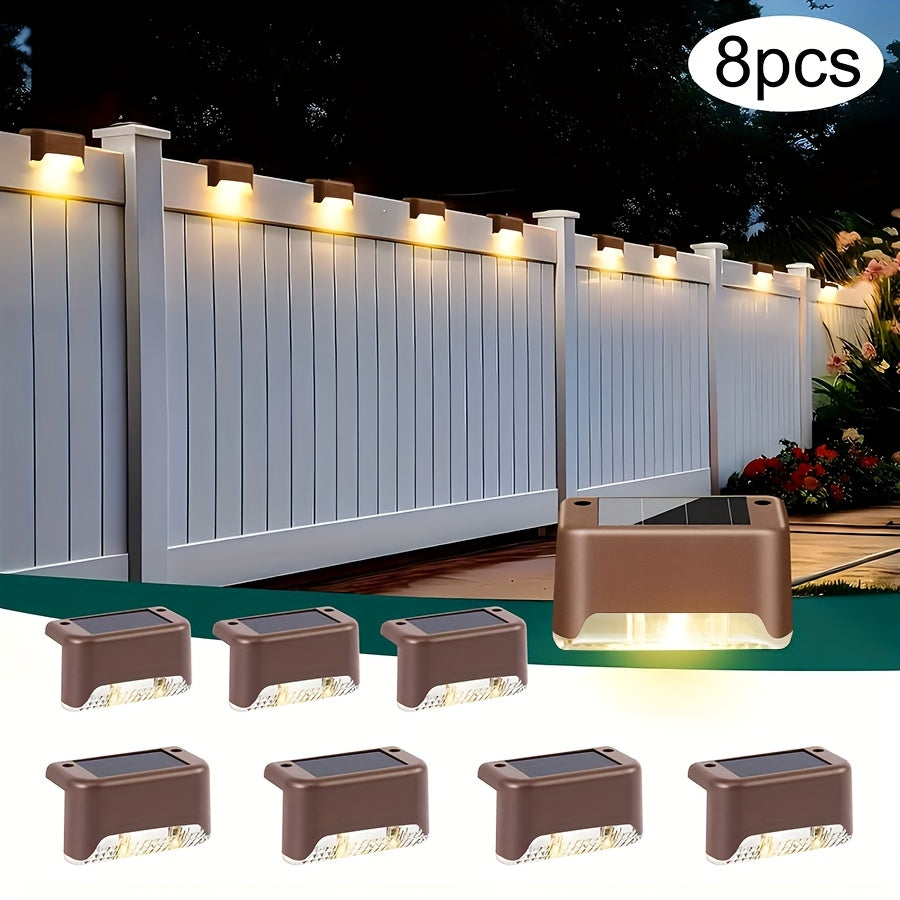 32/16/8 Pack Solar Outdoor Light, LED Solar Ground Insert Light, Solar Step Light, IP44 Waterproof, Courtyard Decorative Light, Solar Fence Light for Stairs, Steps, Railings, Courtyard, Patio and Walkways (Warm White)