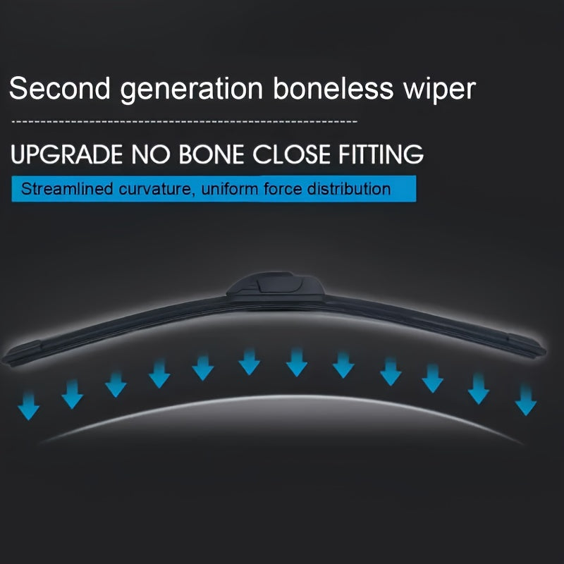 Bracketless Wiper Blade, Fits U/J-Type Hooks, High-Quality Silent & Durable, All Sizes Available. Enhances Rainy Day Visibility