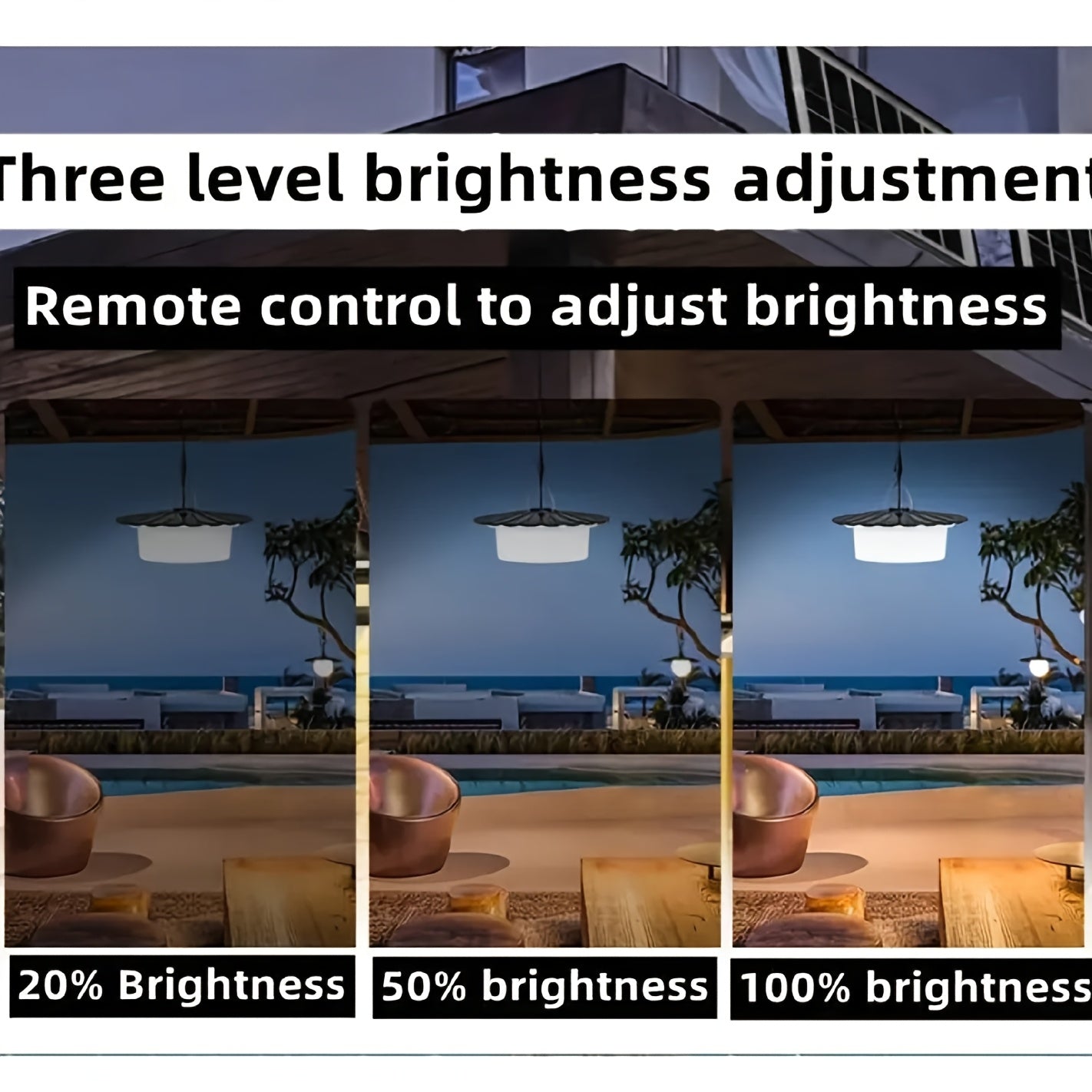 Solar Sensor Pendant Light - White Light