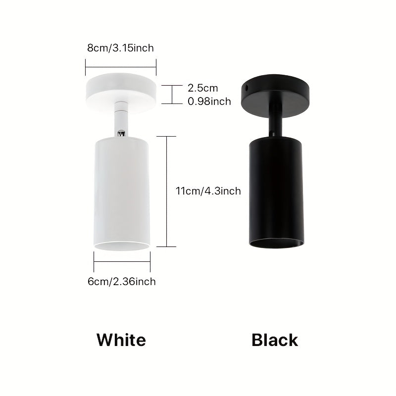 GU10 Base Modern Spotlight, Black/White, 350° Rotatable Ceiling Downlight, Indoor Focus Lighting Fixture for Clothing Store Showroom Kitchen Hotel Art Display, Bulb Not Included