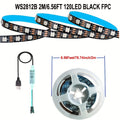 AOEVK 16.4Ft 智慧型 LED 燈條 5050 RGB+IC，具追蹤效果 - WS2812B 可獨立識別，USB 5V 每公尺 60 LED，電視背光燈 (適用於 50-85 吋螢幕)，適用於居家和牆面裝飾、萬聖節、聖誕節