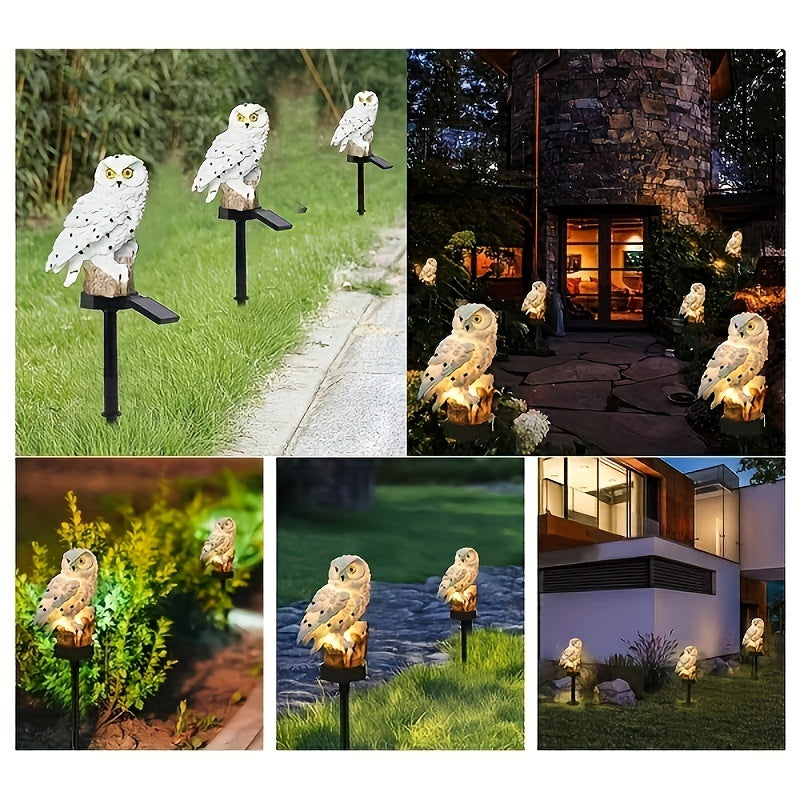 1 Piece Solar Garden Stake Light, Realistic LED Owl Lawn Light, Outdoor Landscape Lighting for Villas, Gardens, Parks, Pathways with Auto-Switching Function