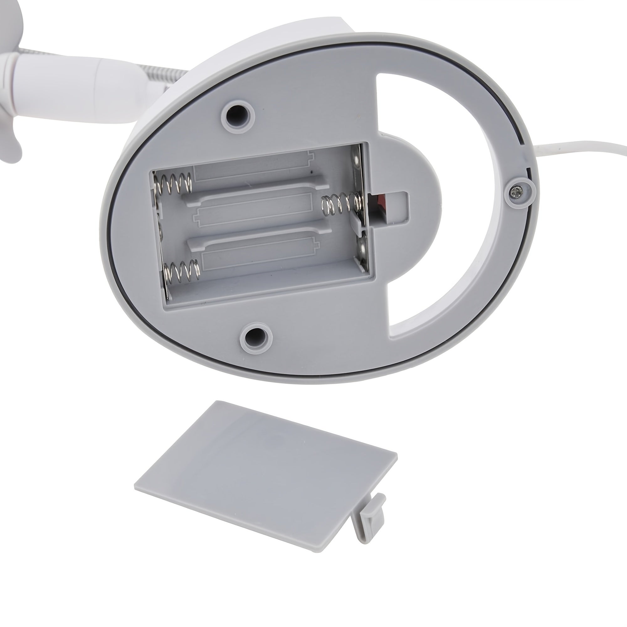 2-in-1 Portable Desk Lamp with Mini Fan, 12 LEDs Flexible Double Gooseneck Reading Lamp, Battery or USB Powered, Compact Desk Accessory for Office & Dorm