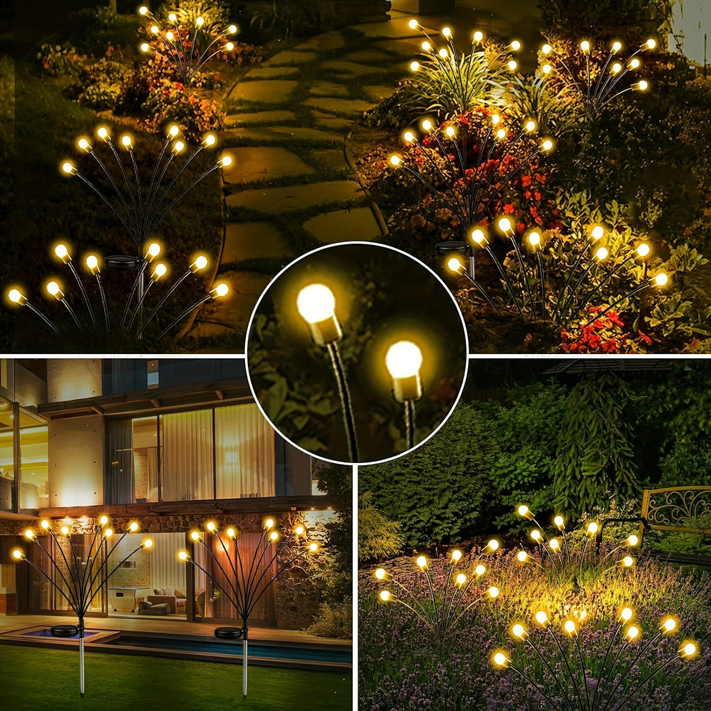 Solar Courtyard Light, 2/4/6/10/12 Pack Solar Outdoor Light, Outdoor Decorative Light, IPX5 Waterproof Swinging Solar Light, Firefly Light for Yard & Pathway, Large Bulb Swinging Solar Light