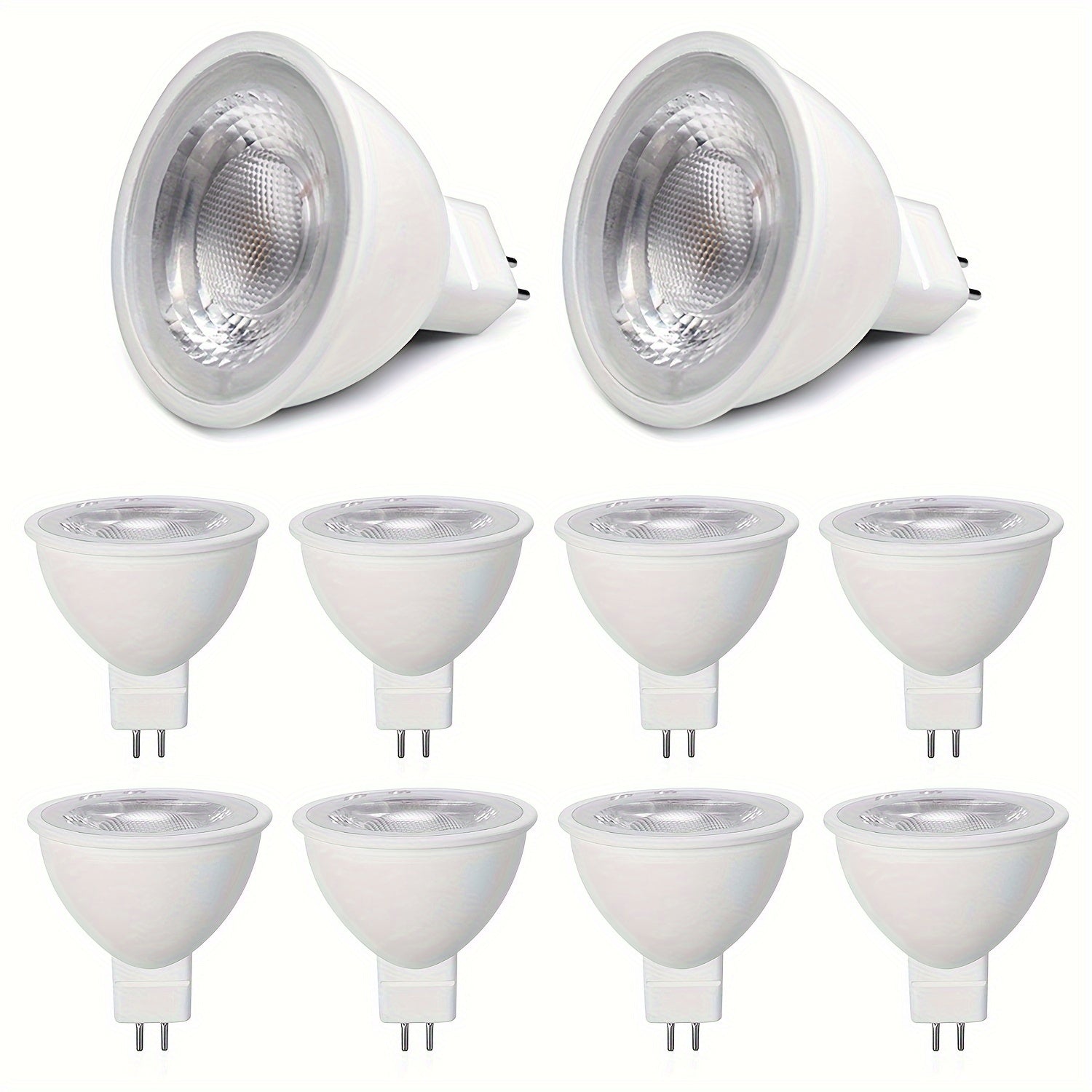 MR16 GU5.3 LED track light spotlight downlight recessed light source bulb, chandelier LED spotlight MR16 lamp cup indoor outdoor hallway AC/DC 12V GU5.3 3000K 5W two-pin base bulb, replaces 50W halogen bulb, 4/6/10-pack