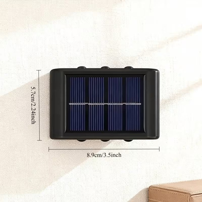 6 LED Solar Wall Light / Solar Wall Light, Outdoor Anti-Glare Light, Solar Outdoor Wall Washer Light, Double-Head Wall Light, Solar Charging, Semi-Flush Mount Installation, Soft Light Anti-Glare, Warm White / White Light Optional