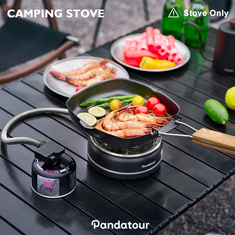 Pandatour Outdoor 3-Burner Camping Stove - Portable Gas Stove with Trigger Ignition, Ideal for Backpacking, Picnic & Road Trips (Gas Canister Not Included), Camping Stove | Compact Stove | Trigger Ignition