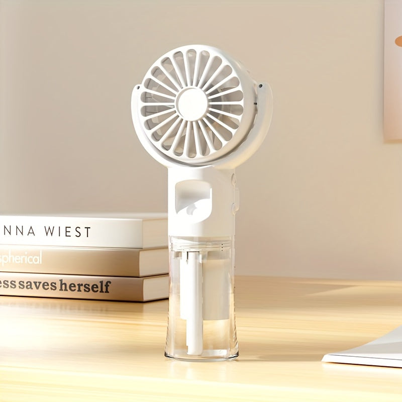Handheld Spray Fan Desktop Humidifying Fan, Outdoor Portable Mist Cooling Mini Fan with 4 Speed Adjustment