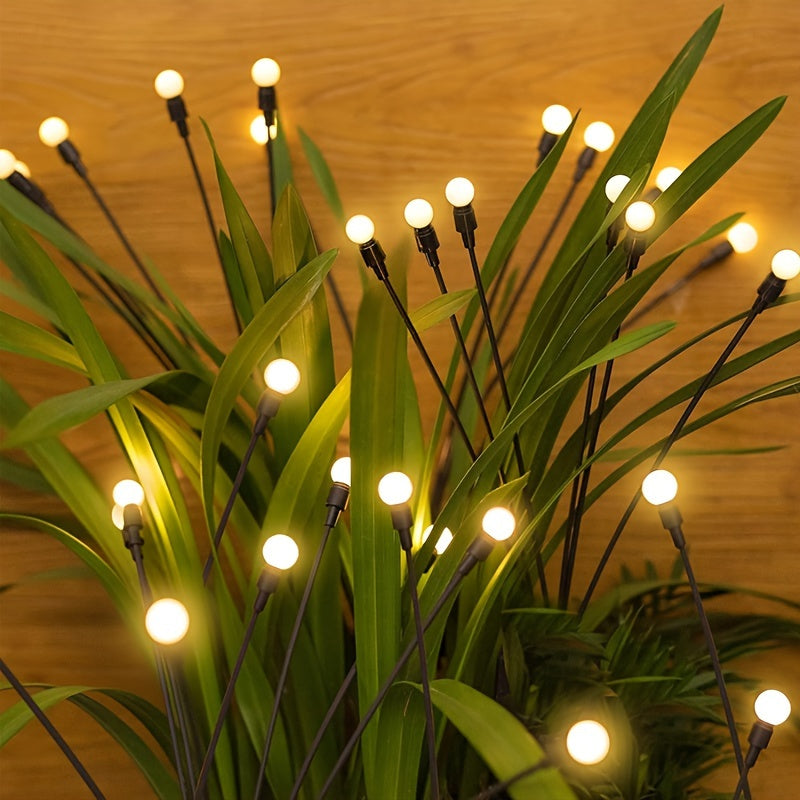 8 Pack Solar Firefly Light, Solar Courtyard Light, 8 Sets 64 LED Solar Outdoor Light, Outdoor Decorative Light, Solar Swaying Light, Firefly Light for Courtyard Pathway Outdoor Decoration, Large Bulb Solar Swaying Light, Lawn Decoration
