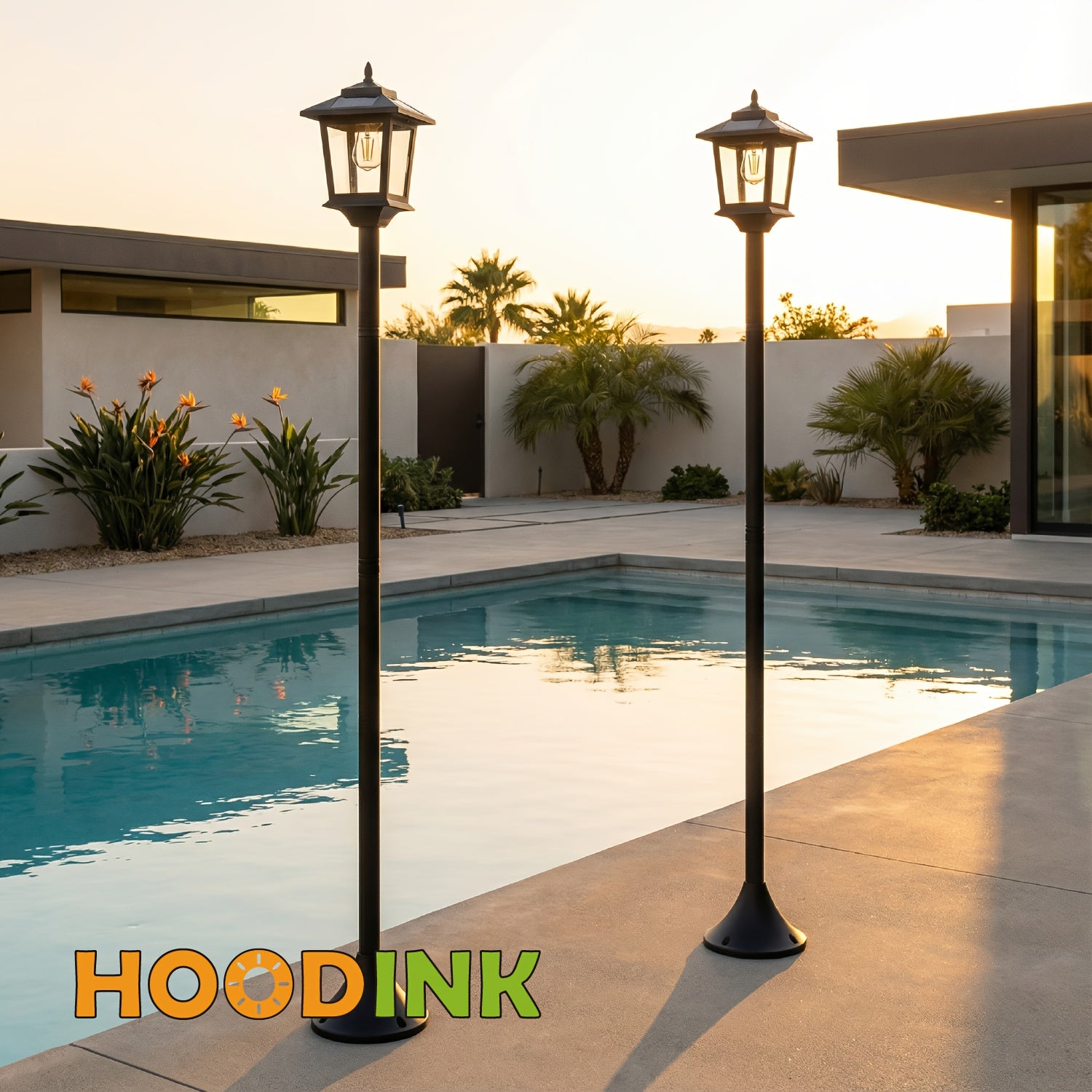 63" Solar Lamp Post 2 Pack, Glass Solar Post Lamp, Auto On/Off 3000K 20LM Warm White Light, Outdoor Waterproof Light, Outdoor Pole Light, Courtyard Floor Lamp, Warm White Light