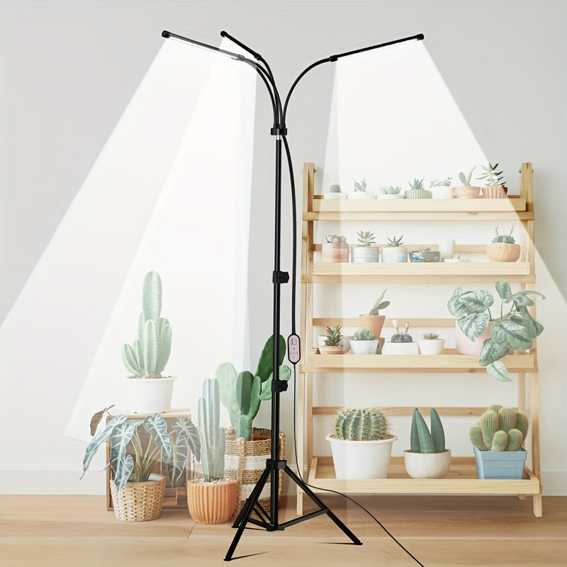 4-Head Bracket Plant Grow Light, 80 LED Beads, 2 Color Modes Freely Switchable, 4H/8H/12H Timing Settings, Ideal Lighting Helper for Home Plant Growth