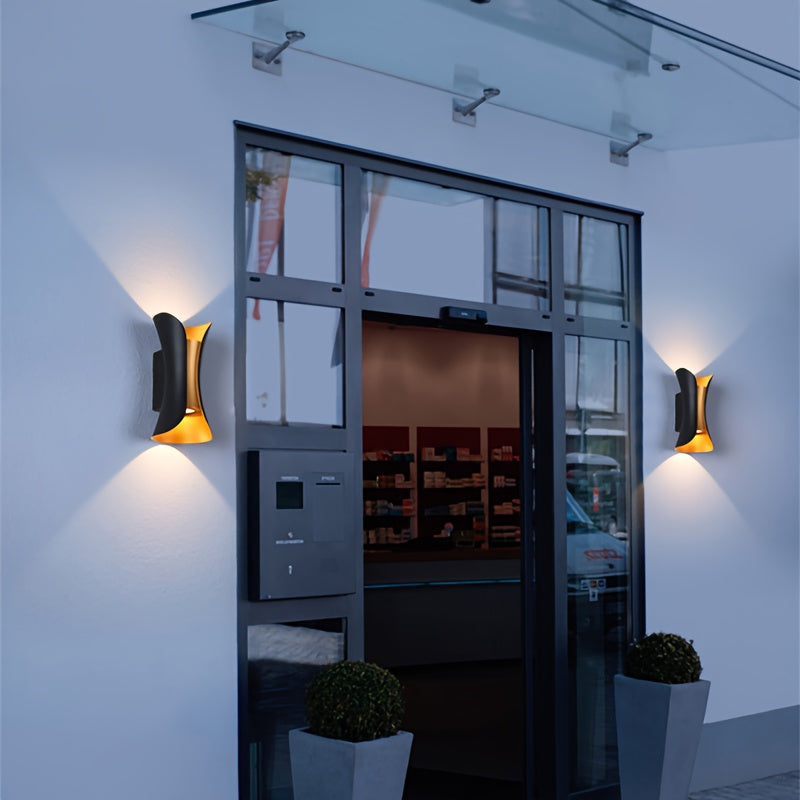 IP44 LED Outdoor Double-Head Wall Light, 3000K/6000K Warm White Light, Suitable for Hallway, Garden, Courtyard