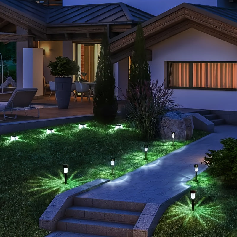 20/30/40/50-Pack Solar LED Light, Outdoor Stainless Steel Solar LED Stick Light, IP44 Waterproof Rating, Suitable for Courtyard, Lawn, Path, Patio, Driveway and Garden Landscape Decorative Light, Can Be Used for Holiday Parties