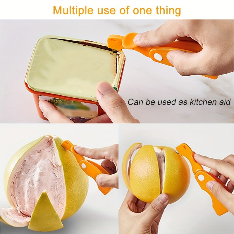 2, Orange Peeler – Plastic Orange Peeler, Simple Lemon Peeler, Grapefruit Peeler, Creative Cutter, Orange Peeler with Foldable Handle, Fruit Peeler, Vegetable & Fruit Tool, Kitchen Utensil