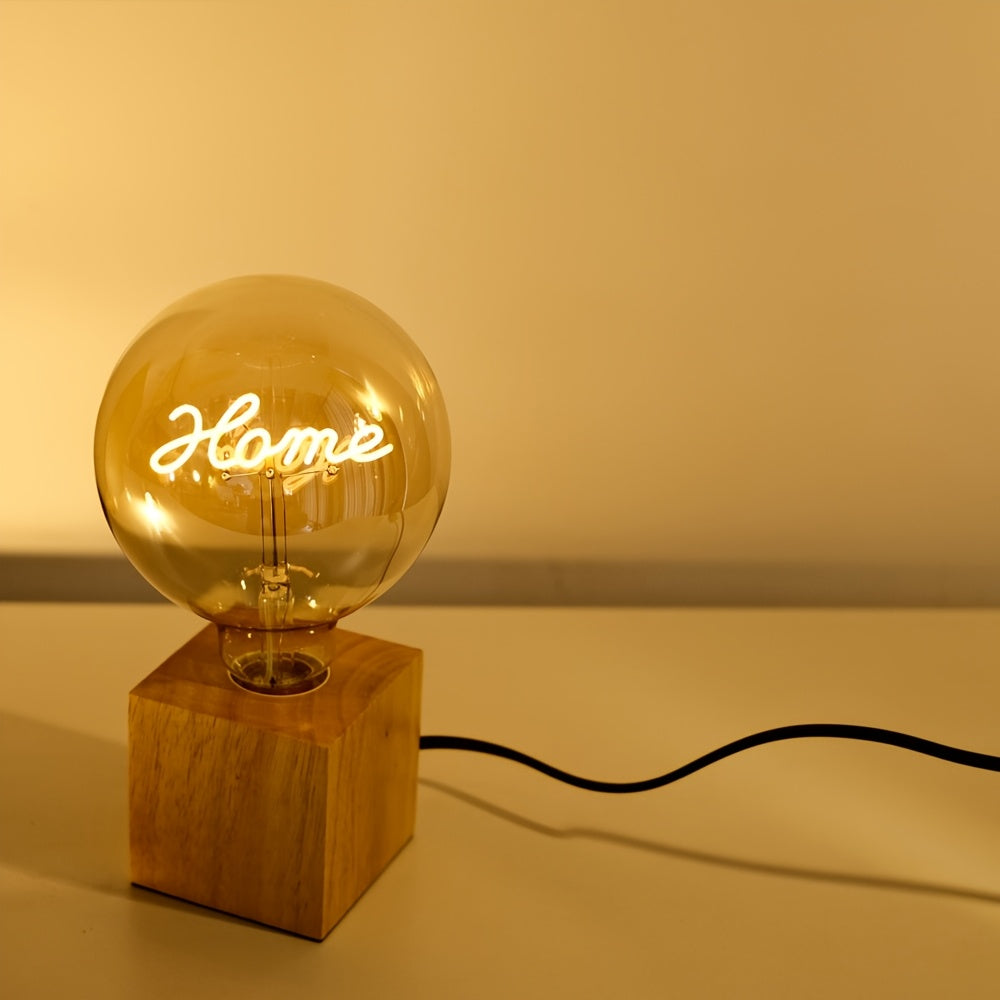 1-pack, globe bulb, vintage globe Edison bulb, HOME letter bulb, amber decorative bulb, G40 LED filament bulb, dimmable, 4W, 2300K warm light bulb, decorative bulb